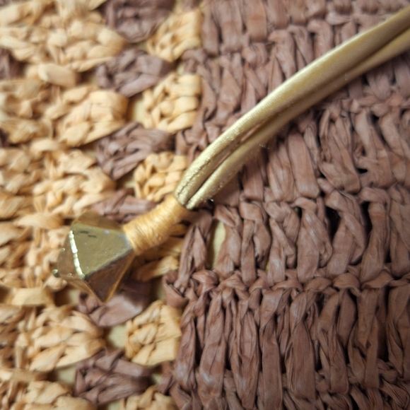 NEW Free People heatwave crossbody woven raffia mini bag in Tan Lines - Picture 8 of 12